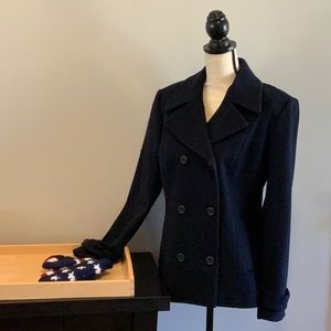 Caslon classic double breasted navy pea coat. Size Large